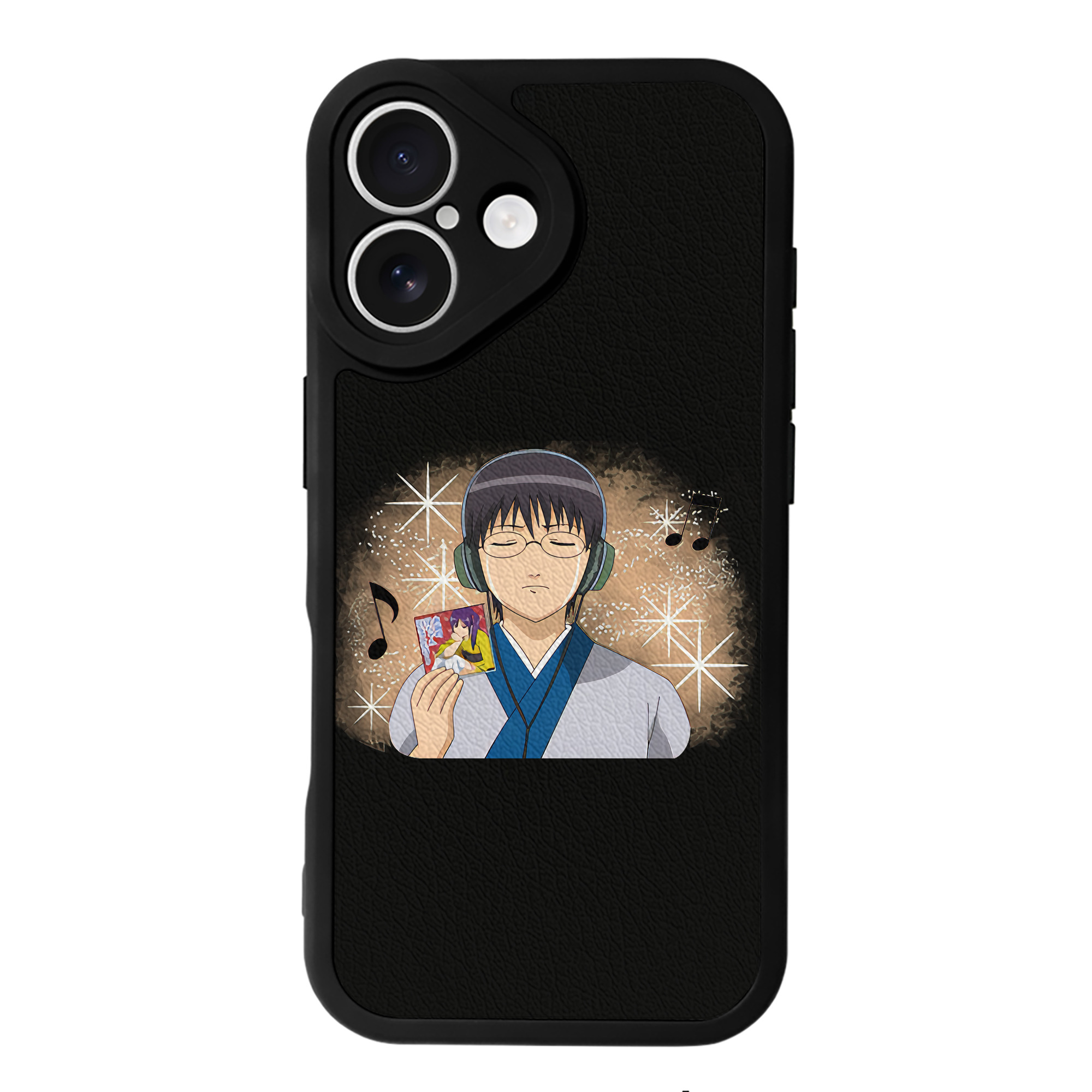 （画像用） ぎんたま 坂田銀時（さかたぎんとき） 神楽 志村新八（しむら しんぱち） GINTAMA Sakata Gintoki Kagura Shimura Shinpachi 【iPhone 16シリーズ対応】シリコンスマホケース（レザー調） 材質：シリコン